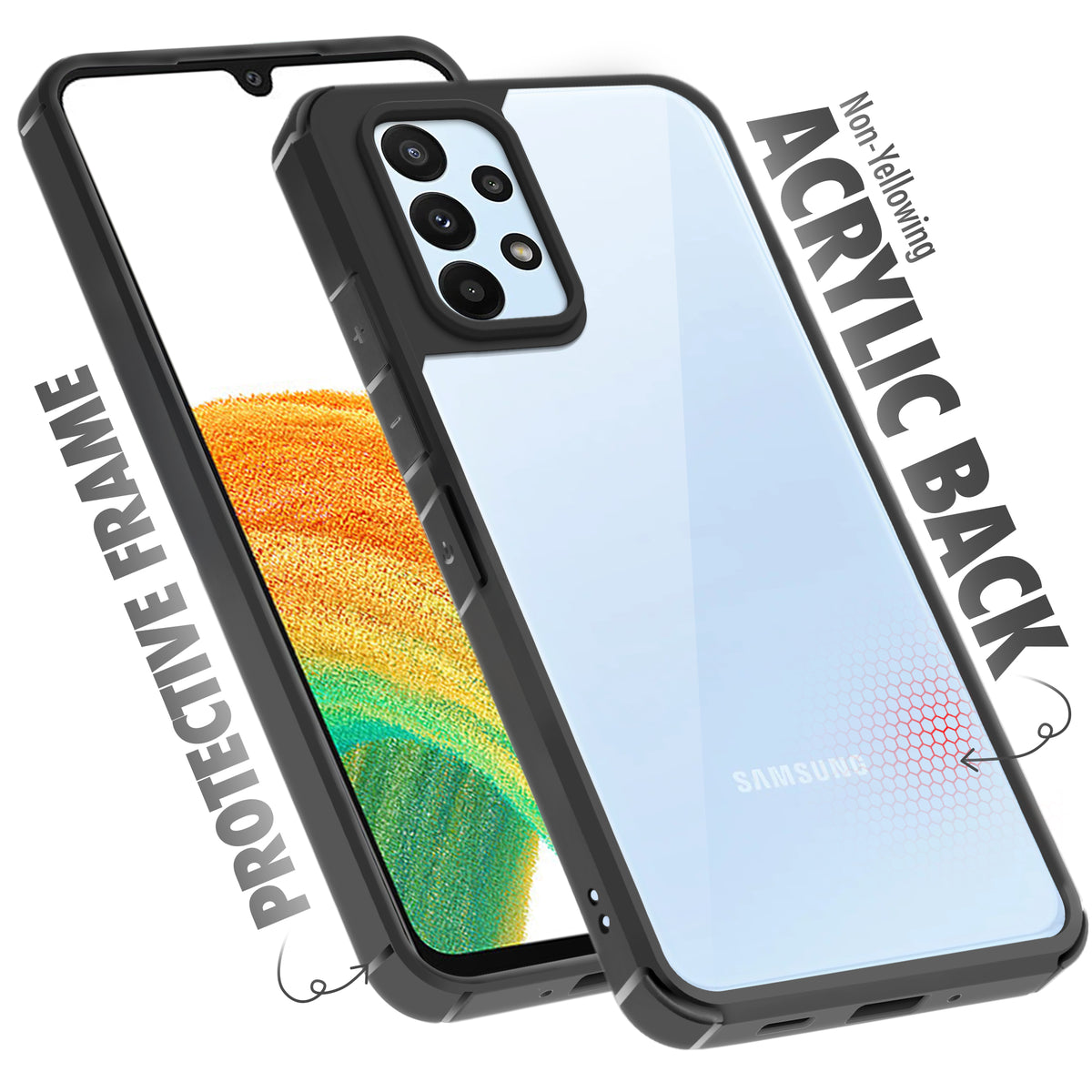 Silicone Border Transparent Back Cover for Samsung A33 5G