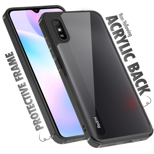 Silicone Frame Transparent Hard Back Cover for Redmi 9i