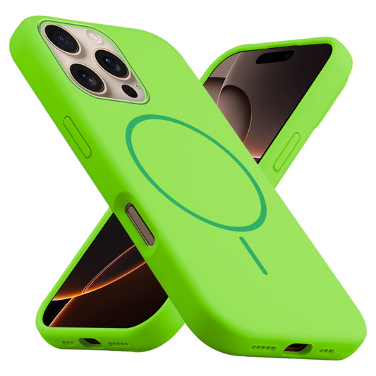 Liquid Silicon With Microfiber Lining Back Case For Apple iPhone 16 Pro (MagSafe Compatible)