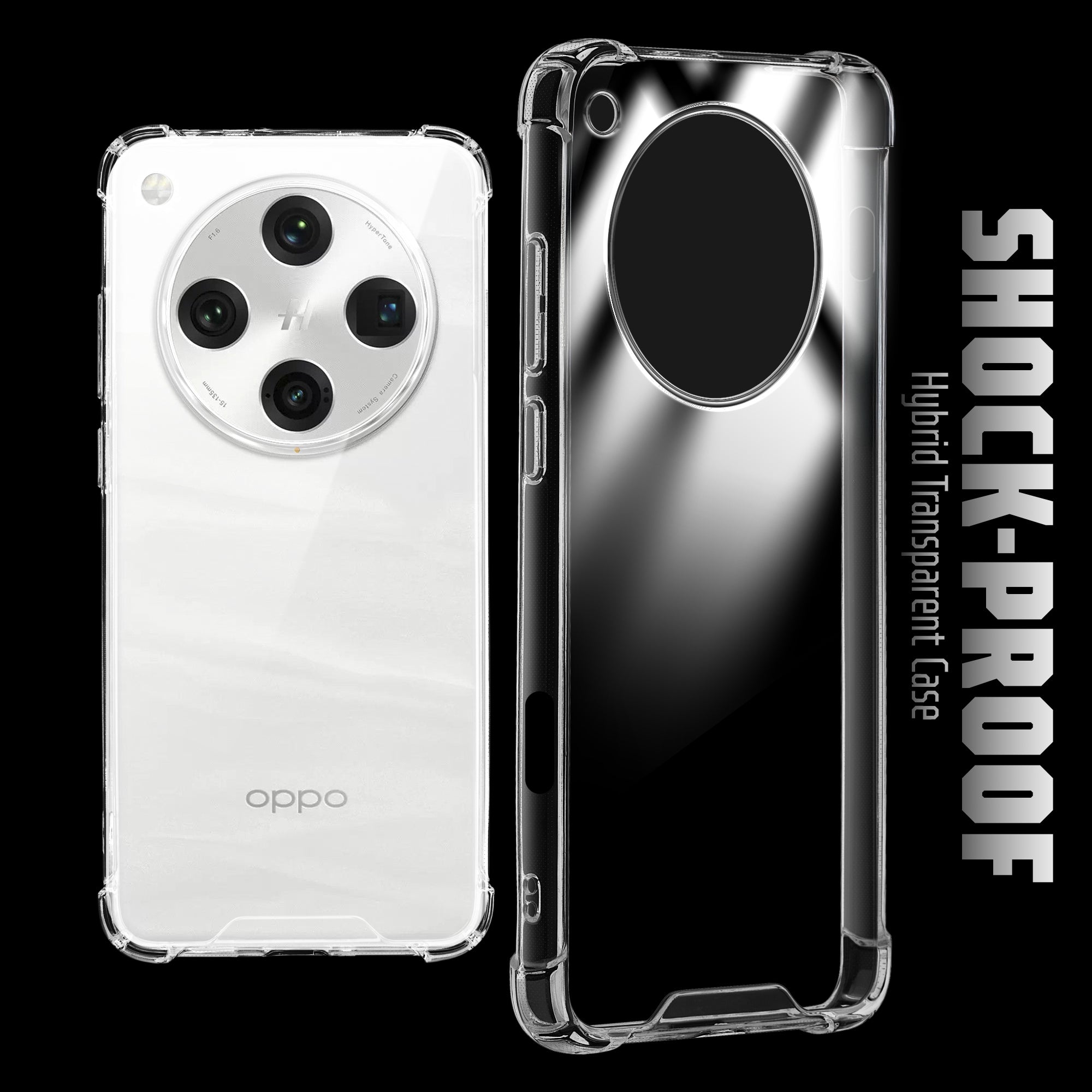 Shockproof Hybrid Transparent Phone Case For Oppo Find X8 Pro 5G with Hard Back and Soft Bumper for Maximum Protection
