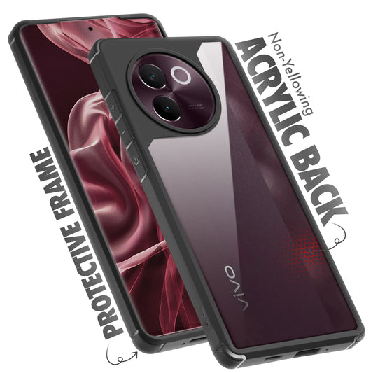 Silicone Border Transparent Back Cover for Vivo V30e 5G