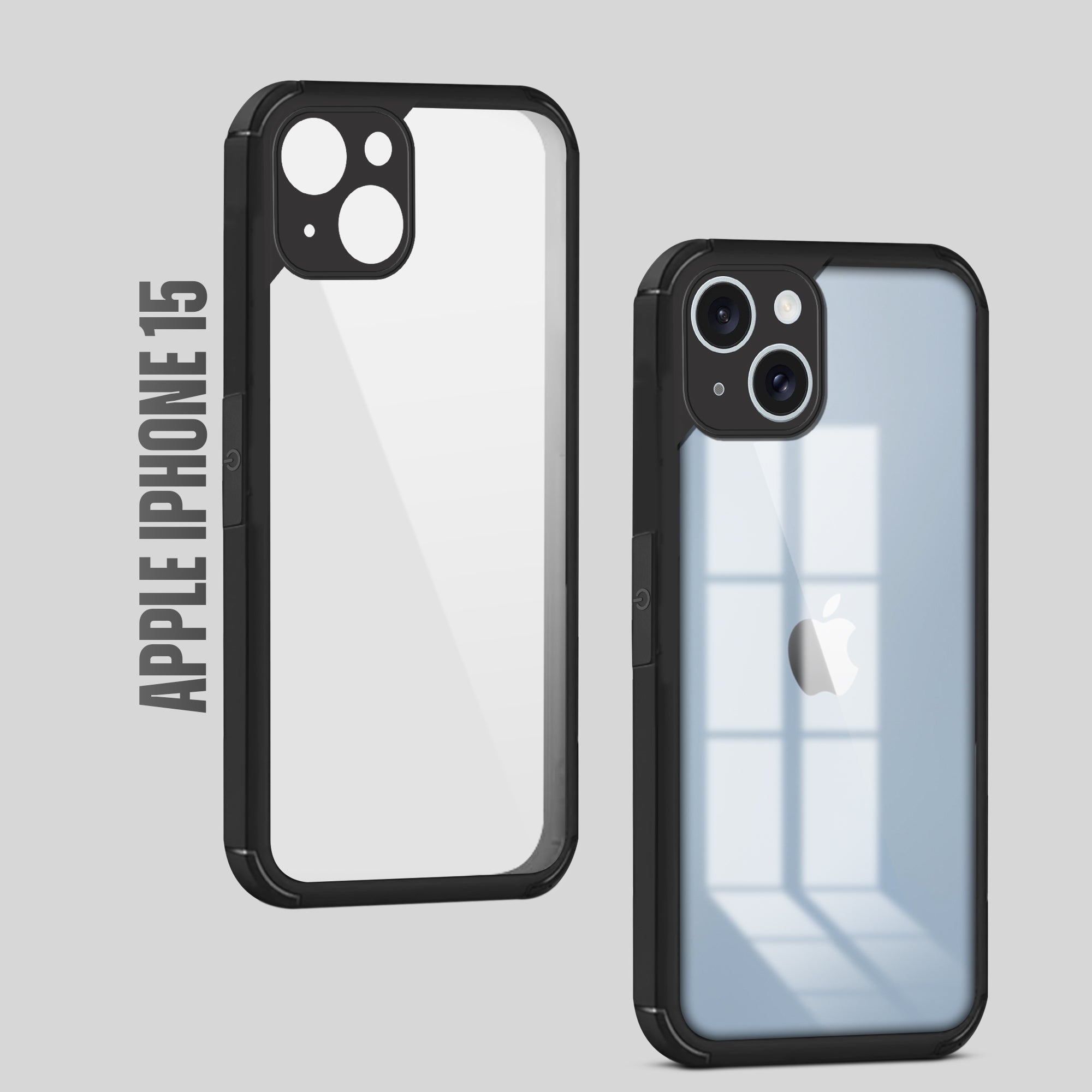 Silicone Border Transparent Back Cover for Apple iPhone 15