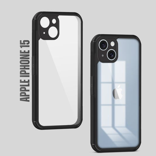 Silicone Border Transparent Back Cover for Apple iPhone 15