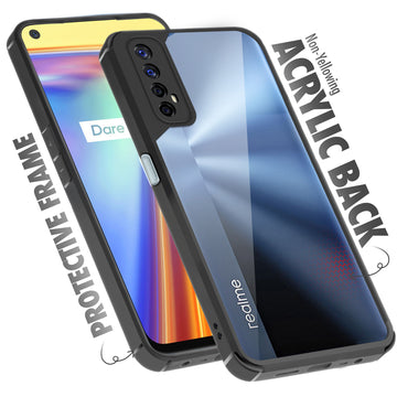 Silicone Border Transparent Back Cover for Realme 7 4G