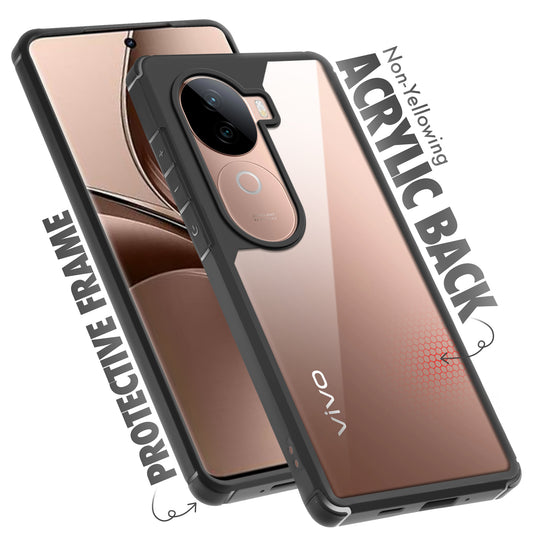 Silicone Border Transparent Back Cover for Vivo V40e 5G