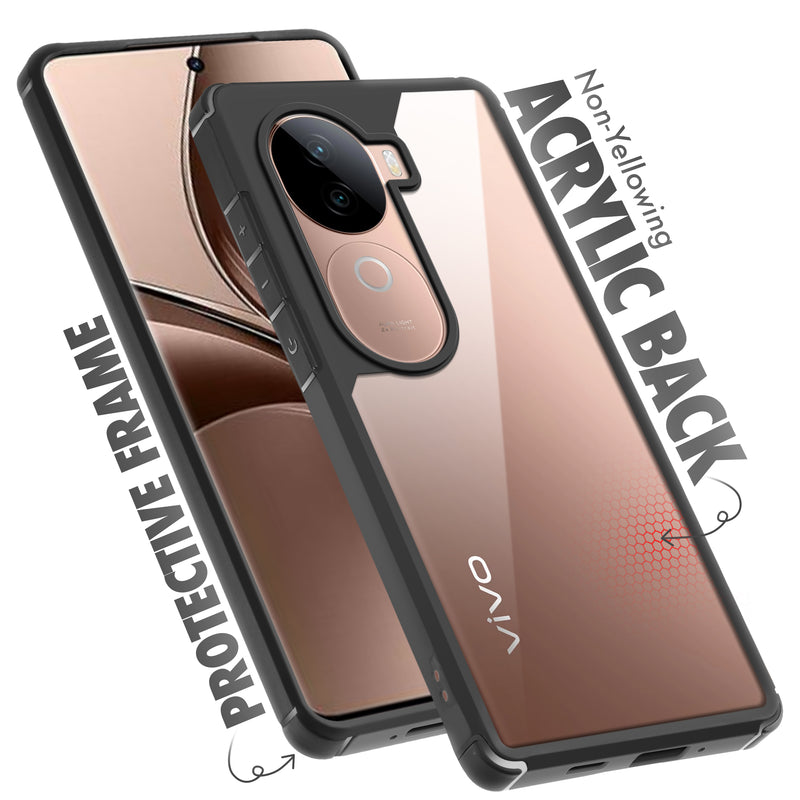 Silicone Border Transparent Back Cover for Vivo V40e 5G
