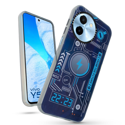 Colorful Reflective Circuit Prints Hard Back Protector Case For Vivo Y58 5G