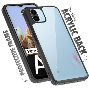 Silicone Frame Transparent Hard Back Cover for Redmi A2 2023