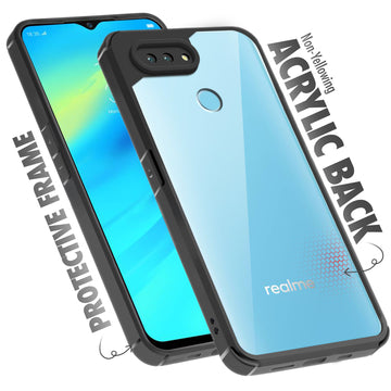 Silicone Frame Transparent Hard Back Cover for Realme 2 pro