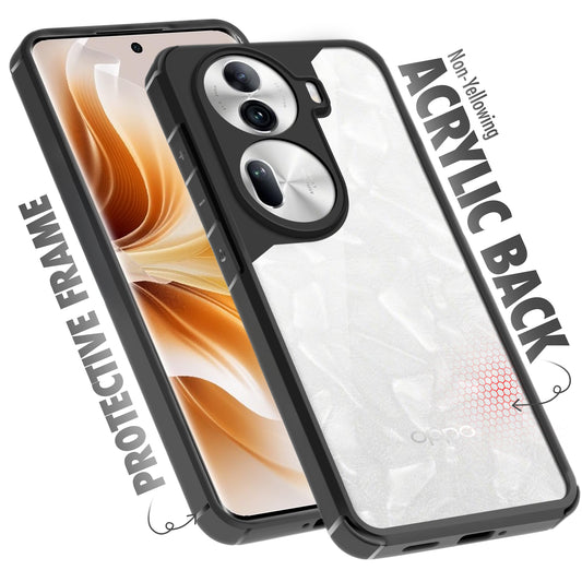 Silicone Border Transparent Back Cover for Oppo Reno 11 Pro 5G
