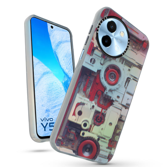 Colorful Reflective Circuit Prints Hard Back Protector Case For Vivo Y58 5G