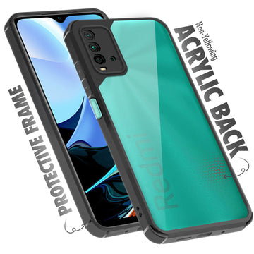 Silicone Frame Transparent Hard Back Cover for Redmi 9 Power
