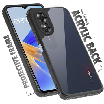 Silicone Border Transparent Back Cover for Oppo A17