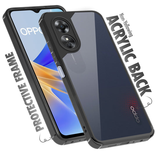 Silicone Border Transparent Back Cover for Oppo A17