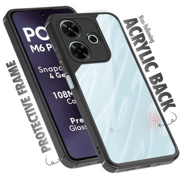 Silicone Border Transparent Back Cover for Poco M6 Plus 5G