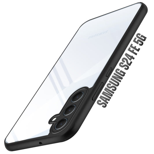 Premium Silicon Soft Framed Case with Clear Back Cover For Samsung S24 FE 5G