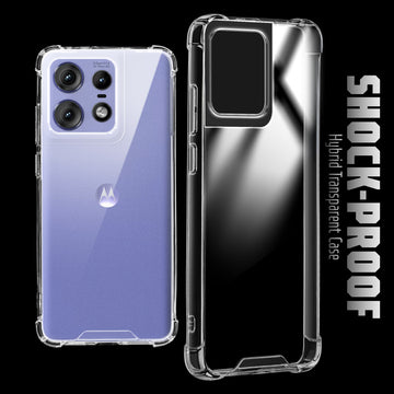 Transparent Shockproof Phone Back Cover Case With Raised Edges For Motorola Moto Edge 50 Pro 5G