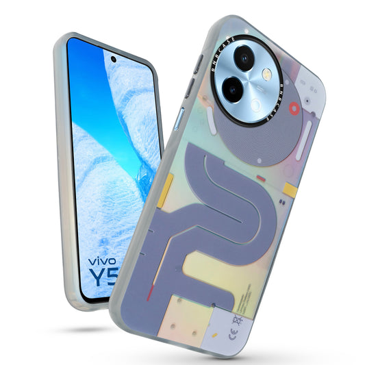 Colorful Reflective Circuit Prints Hard Back Protector Case For Vivo Y58 5G