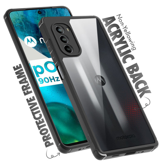 Silicone Border Transparent Back Cover for Motorola G52
