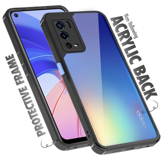 Silicone Border Transparent Back Cover for Oppo A55 4G