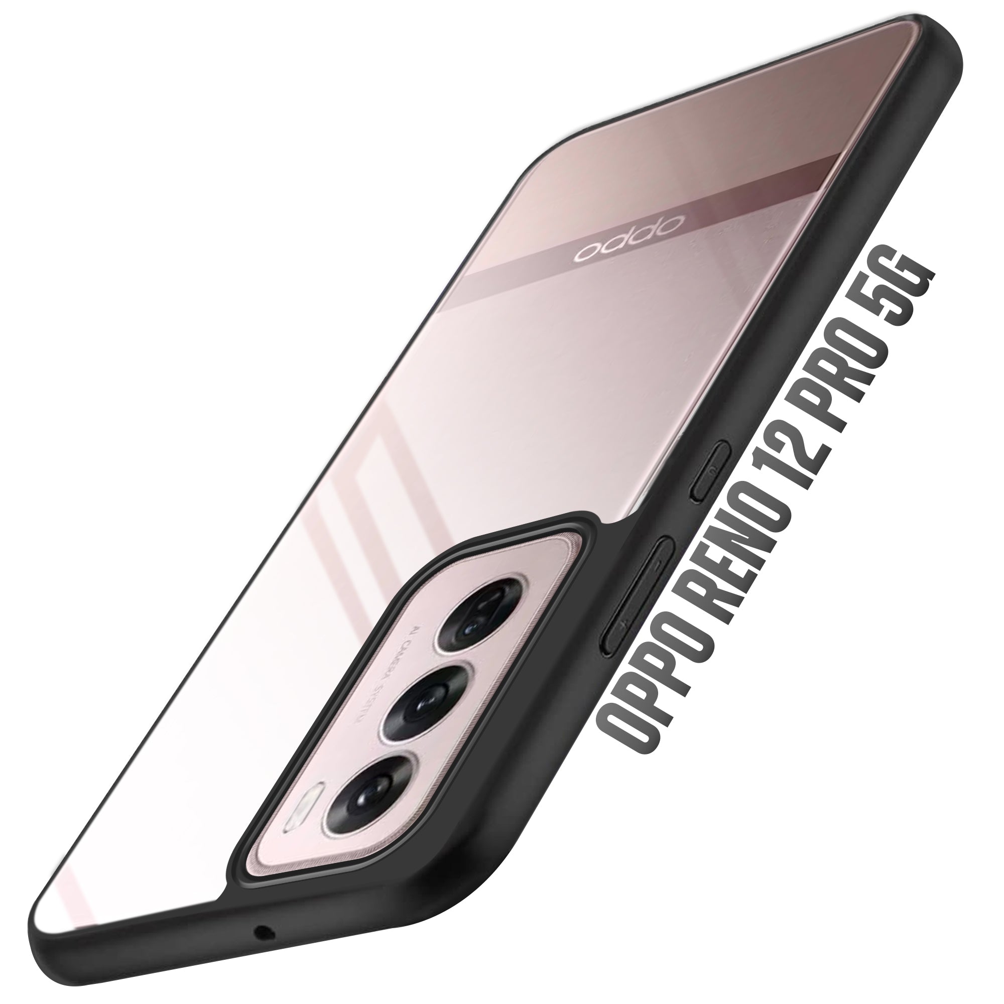 Premium Silicon Soft Framed Case with Clear Back Cover For Oppo Reno 12 Pro 5G