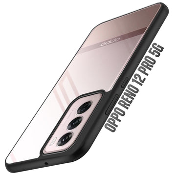 Premium Silicon Soft Framed Case with Clear Back Cover For Oppo Reno 12 Pro 5G