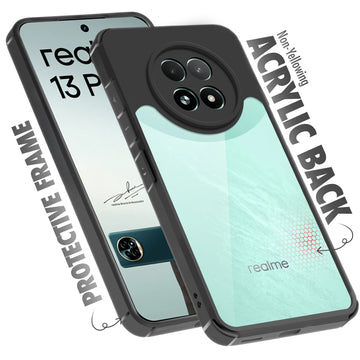 Silicone Border Transparent Back Cover for Realme 13 Pro 5G