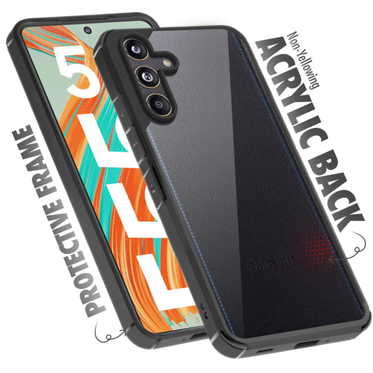 Silicone Border Transparent Back Cover for Samsung F55 5G