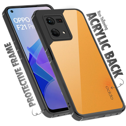 Silicone Frame Transparent Hard Back Cover for Oppo F21 Pro 4G