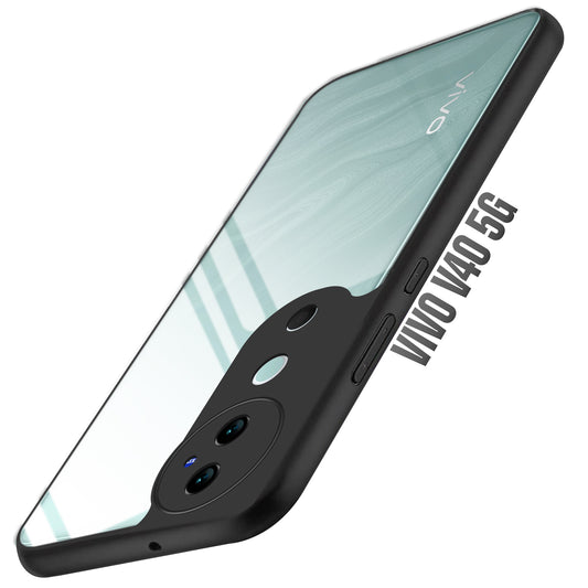 Premium Silicon Soft Framed Case with Clear Back Cover For Vivo V40 5G