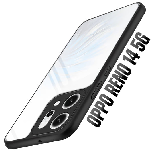Premium Silicon Soft Framed Case with Clear Back Cover For Oppo Reno 14 5G