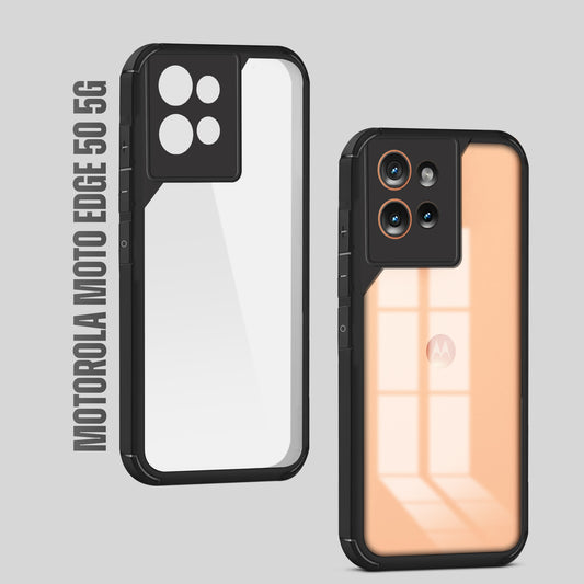 Silicone Border Transparent Back Cover for Motorola Moto Edge 50 5G