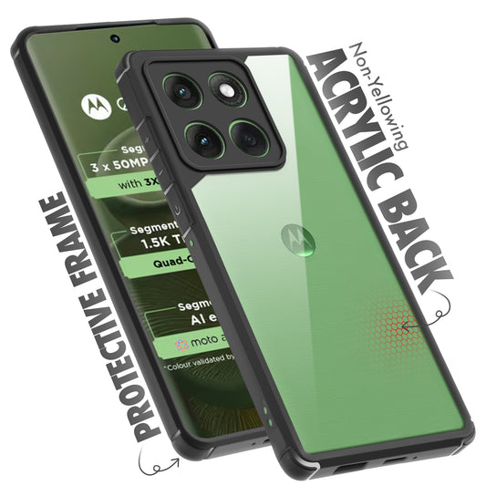 Silicone Border Transparent Back Cover for Motorola Moto Edge 60 5G