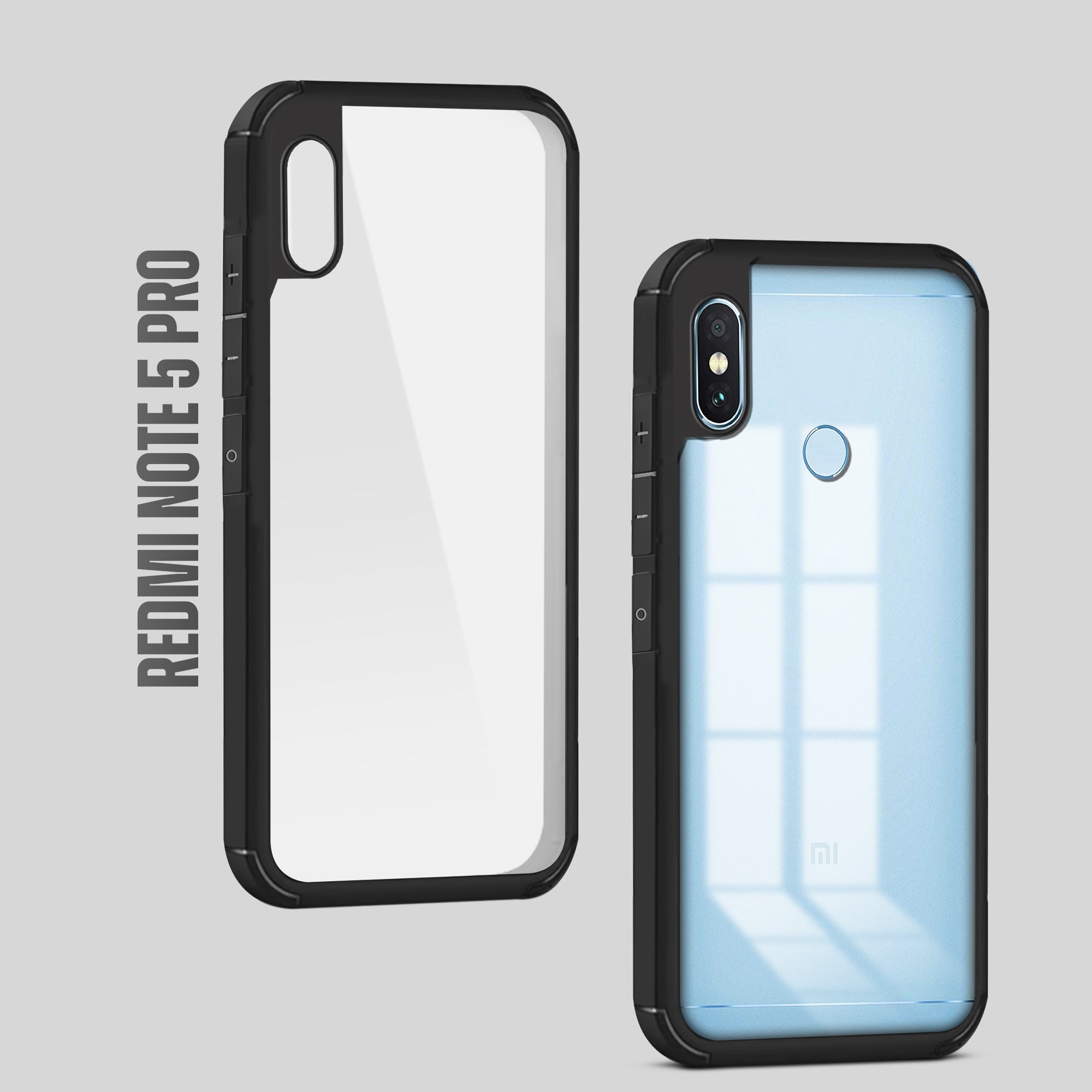 Silicone Border Transparent Back Cover for Redmi Note 5 Pro