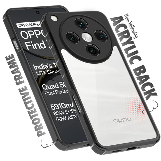 Silicone Border Transparent Back Cover for Oppo Find X8 Pro 5G