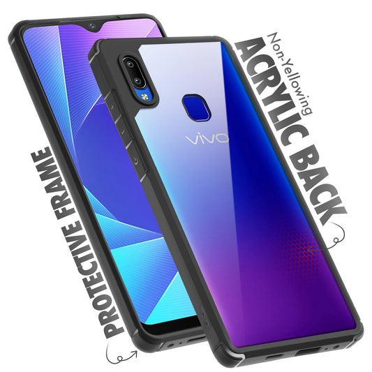 Silicone Frame Transparent Hard Back Cover for Vivo Y95