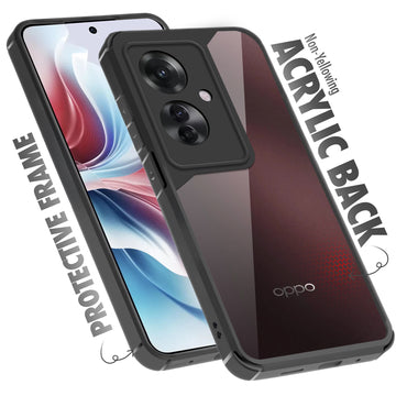Silicone Frame Transparent Hard Back Cover for Oppo F25 Pro 5G
