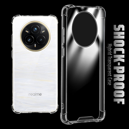 Shockproof Hybrid Transparent Phone Case For Realme 14 Pro Plus 5G with Hard Back and Soft Bumper for Maximum Protection