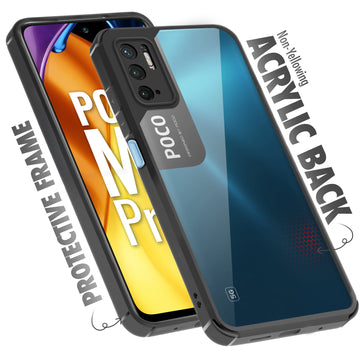 Silicone Border Transparent Back Cover for Poco M3 Pro 5G