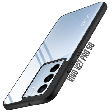 Premium Silicon Soft Framed Case with Clear Back Cover For Vivo V27 Pro 5G