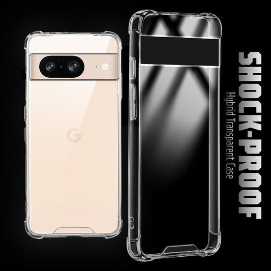 Transparent Shockproof Phone Back Cover Case With Raised Edges For Google Pixel 8A