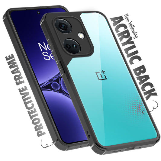 Silicone Frame Transparent Hard Back Cover for OnePlus Nord CE 3 5G