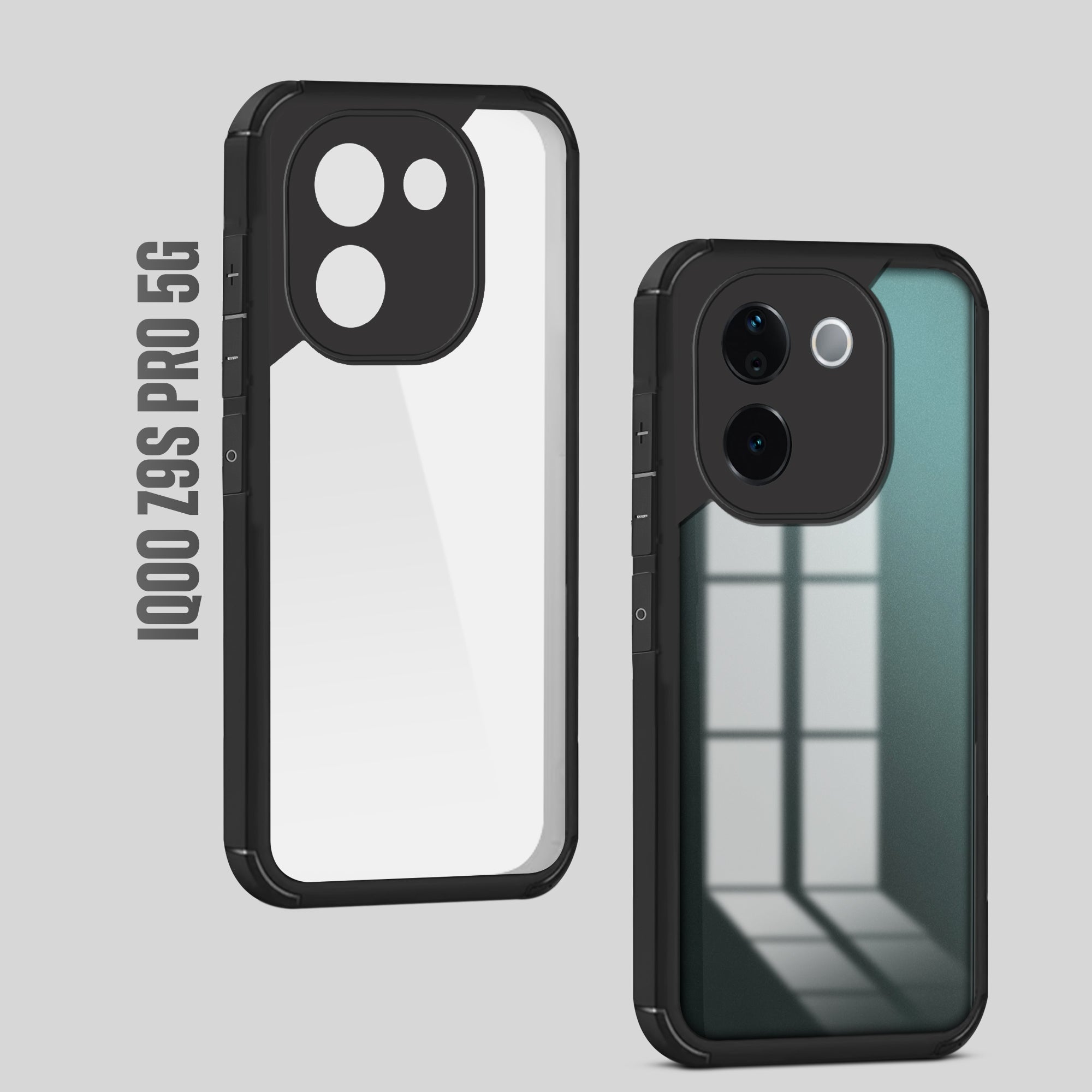 Silicone Border Transparent Back Cover for iQOO Z9s Pro 5G