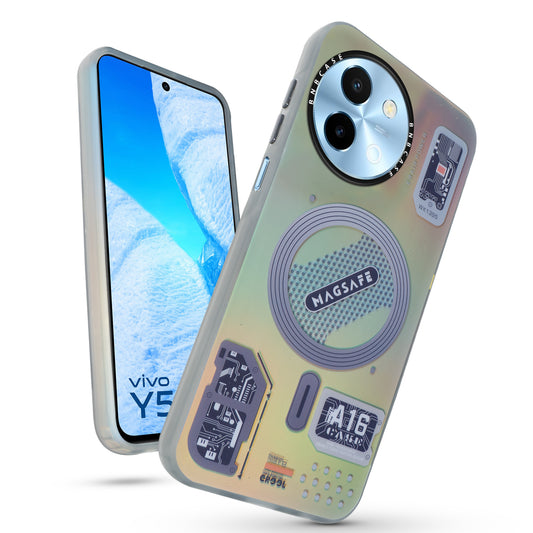 Colorful Reflective Circuit Prints Hard Back Protector Case For Vivo Y58 5G