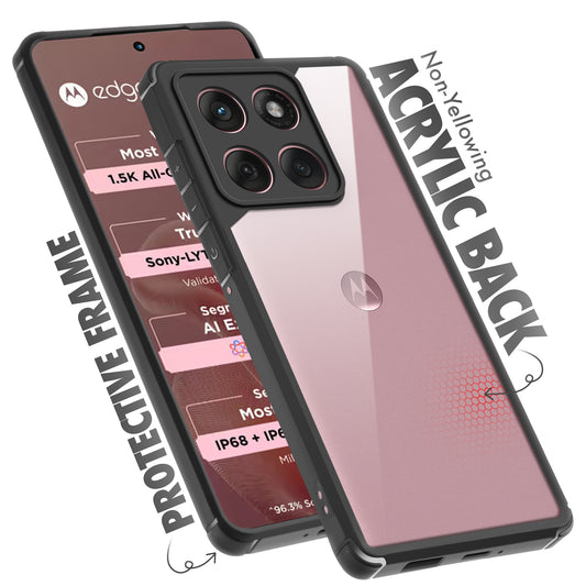 Silicone Border Transparent Back Cover for Motorola Moto Edge 60 Fusion 5G
