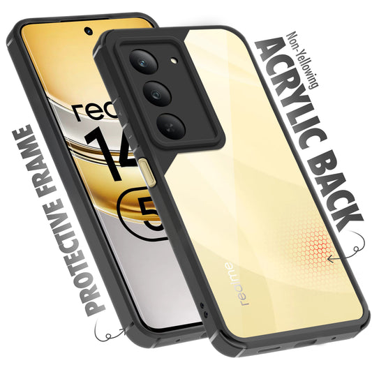 Silicone Border Transparent Back Cover for Realme 14x 5G