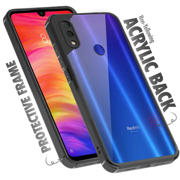 Silicone Frame Transparent Hard Back Cover for Redmi Note 7
