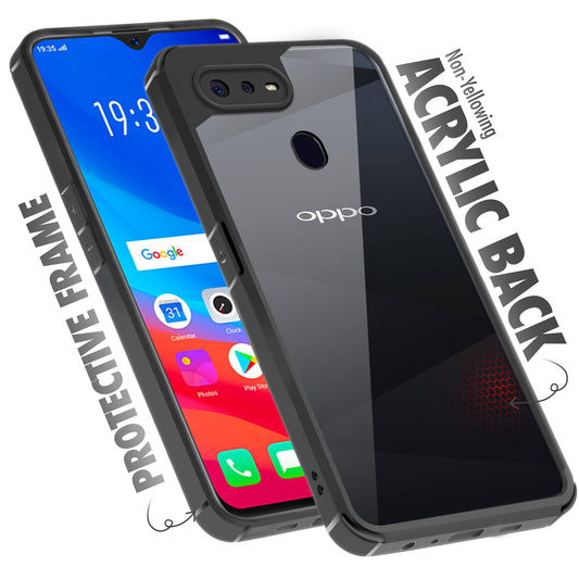Silicone Frame Transparent Hard Back Cover for Oppo F9 pro