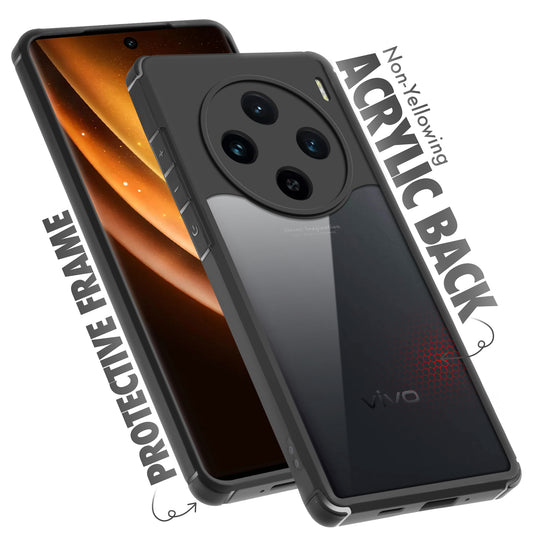 Silicone Border Transparent Back Cover for Vivo X100 5G