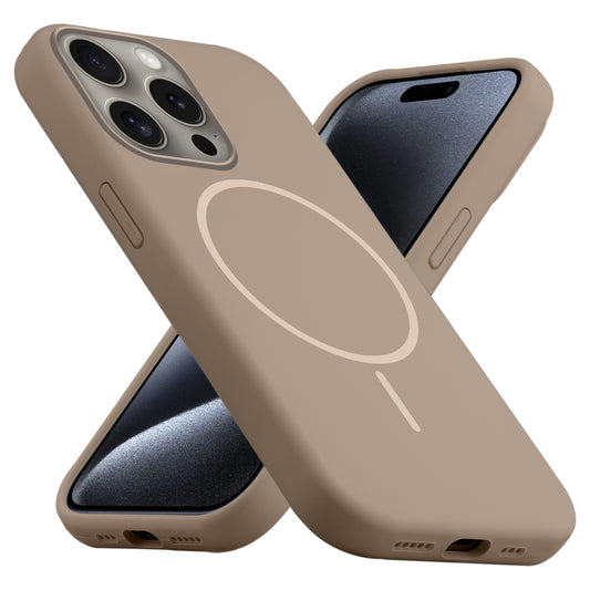 Liquid Silicon With Microfiber Lining Back Case For Apple iPhone 15 Pro (MagSafe Compatible)